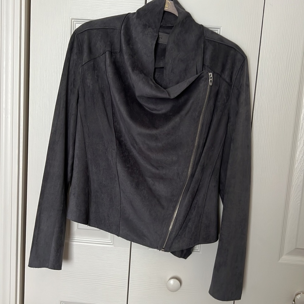 BlankNYC, faux suede Moro jacket, grey, size medium